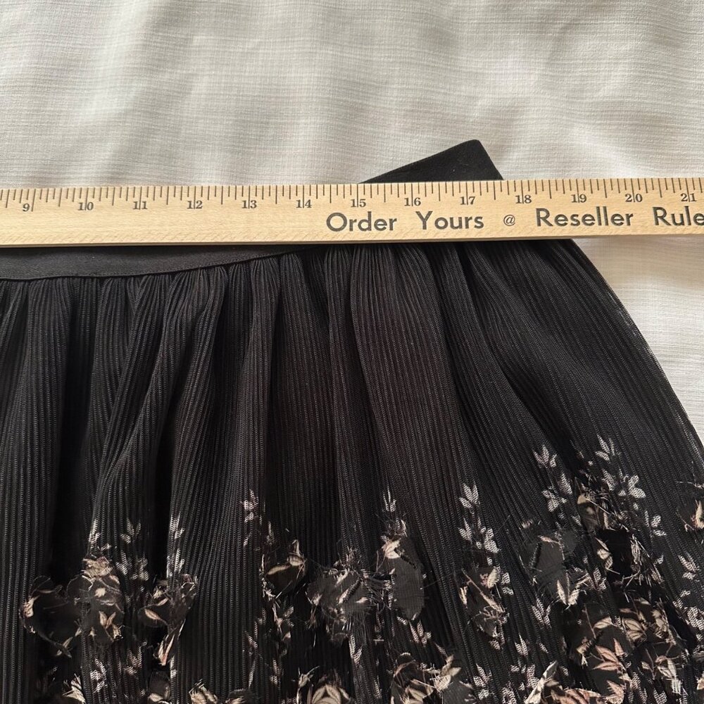 A New Day Black 3D Floral & Pink Skirt XL Elastic Waist Forest Fairy Whimsigoth - Picture 6 of 9
